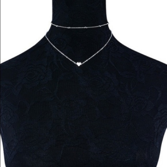(Last1) Double Heart Layered Necklace/Choker Super - Picture 2 of 4
